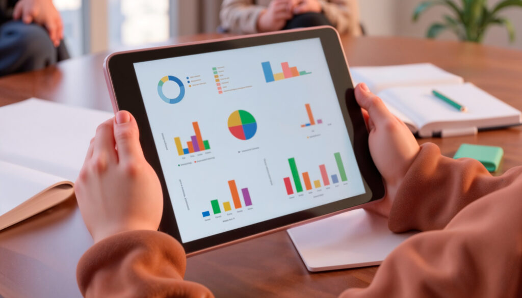 Imagen representativa de KPIs de comunicación interna en una organización, mostrando métricas e indicadores esenciales para evaluar la efectividad.