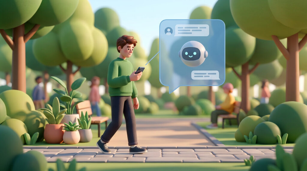 Imagen representativa de un chatbot de atención al cliente, utilizado para responder consultas y ofrecer soporte automatizado.