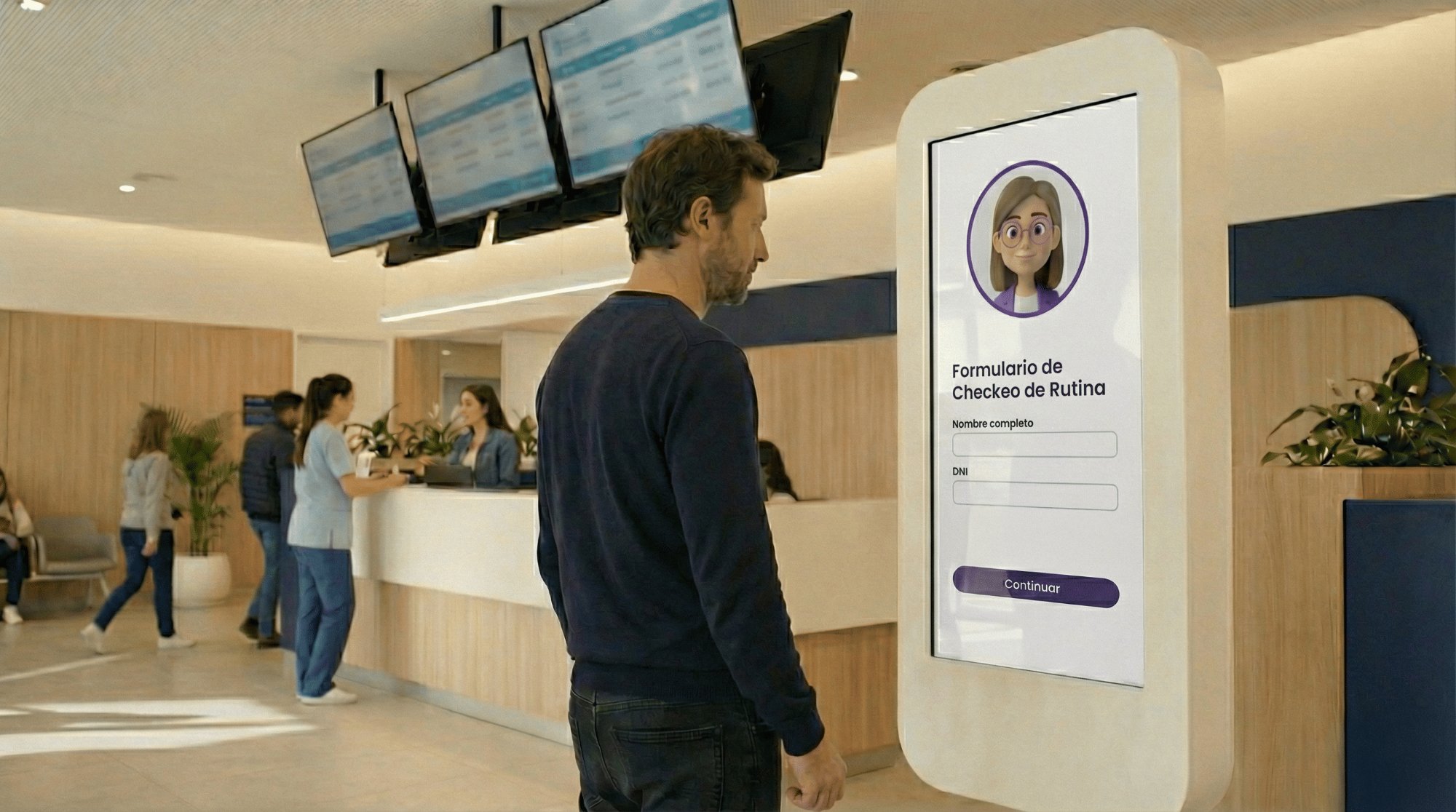 Eligiendo turno en tótem Tina